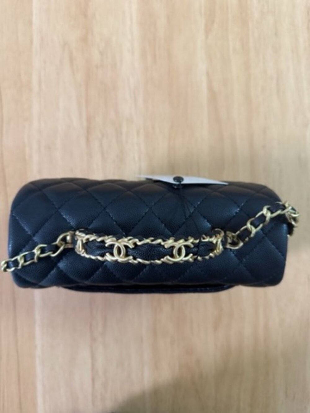 Luxury 25B Mini CF Flap Bag Black Caviar Leather with Gold-Tone Hardware - Picture 6 of 10